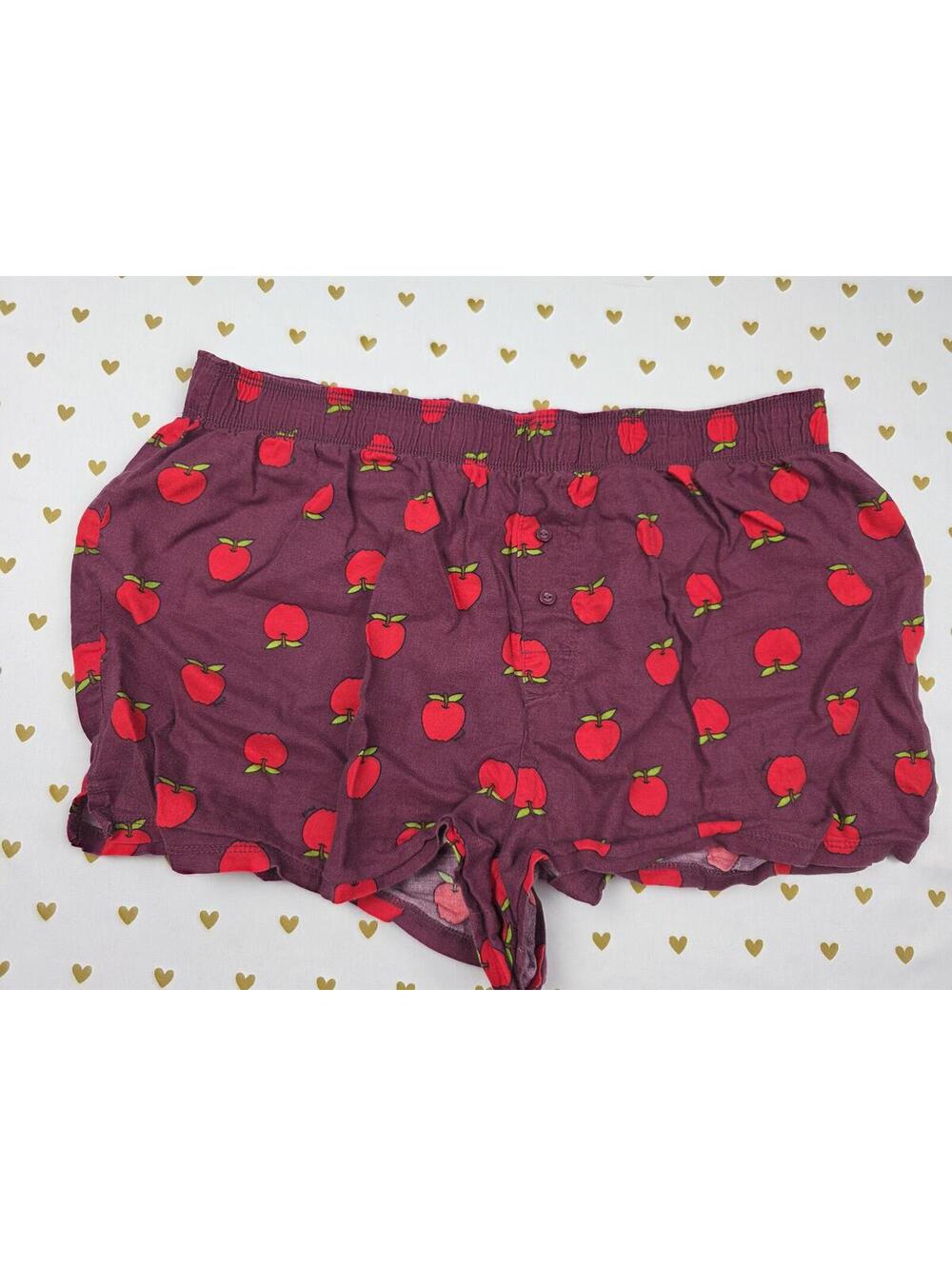Victorias Secret PINK APPLE Red small Sleep Shorts Boxers Pajama Bottoms